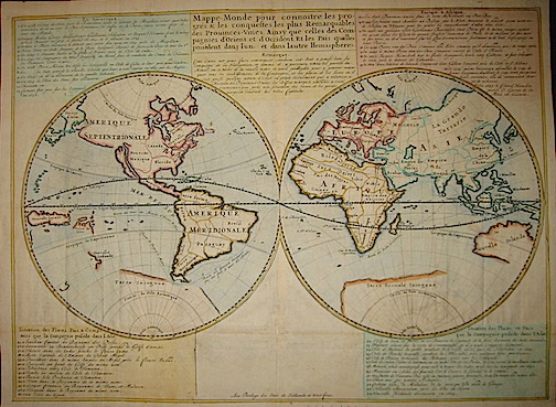 Dutch East India Company Mappe-Monde pour connoitre les progres & les conquestes les plus remarquables des Provinces-Unies... 1701 Amsterdam 